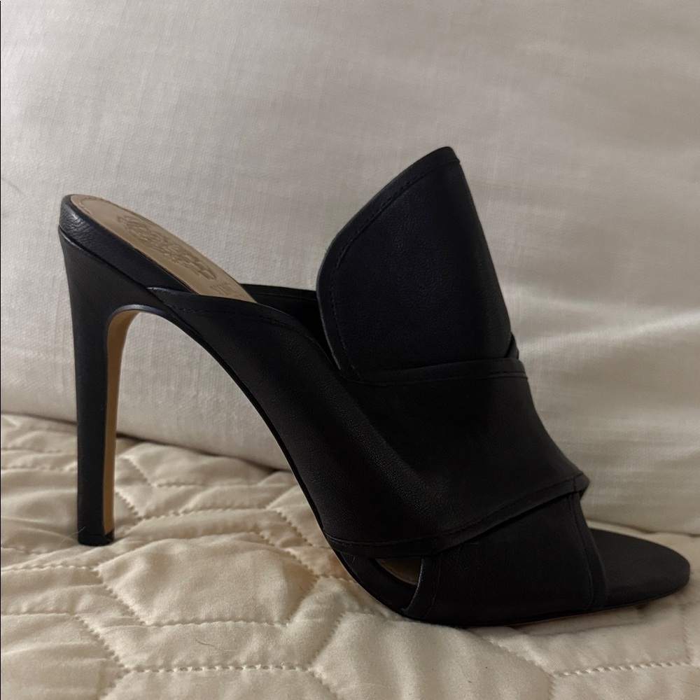Black Leather Women's Heels
